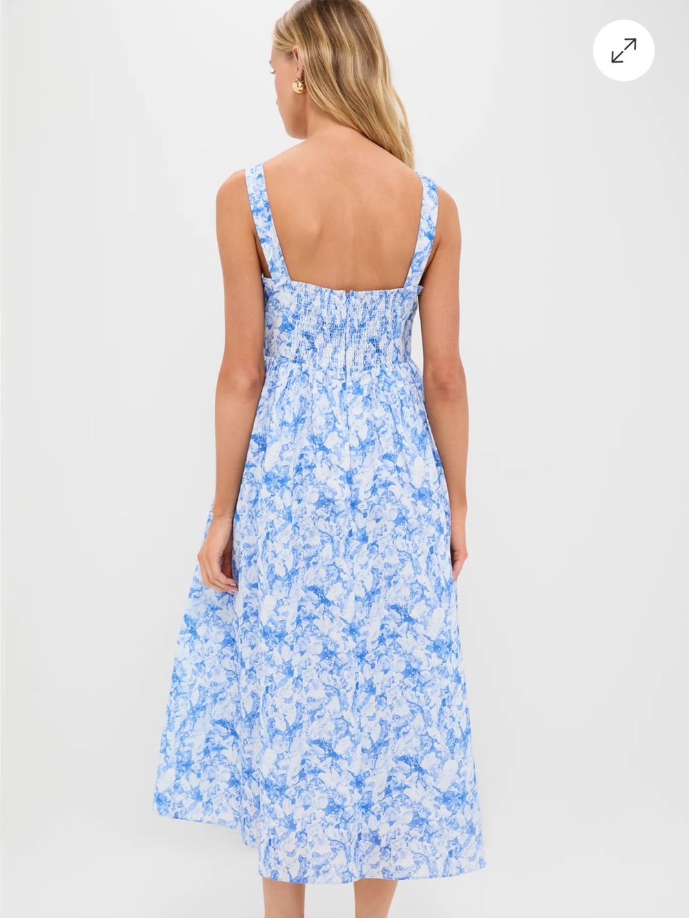 NWT Hyacinth House Blue Watercolor Annette Midi Dress, Size Medium - Picture 5 of 9